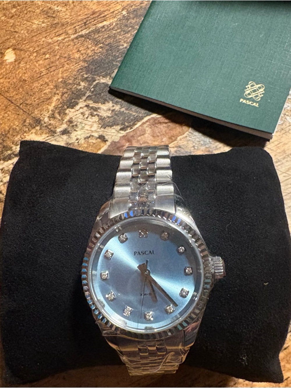 Pascal Silver Watch with Light Blue Dial